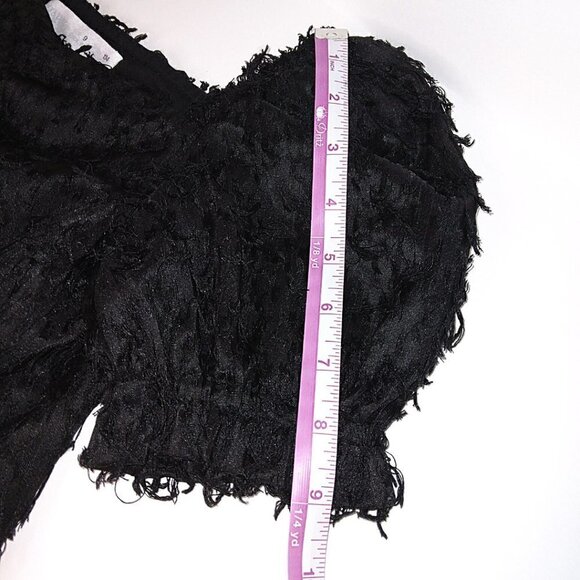 ZARA GIRL'S BLACK RUCHED TOP WITH FRINGES | SIZE 9 - Picture 8 of 9